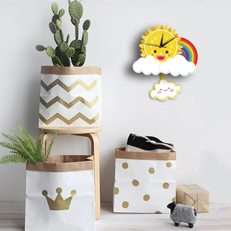 Creative Cartoon Wall Clock for Bedroom and Living Room