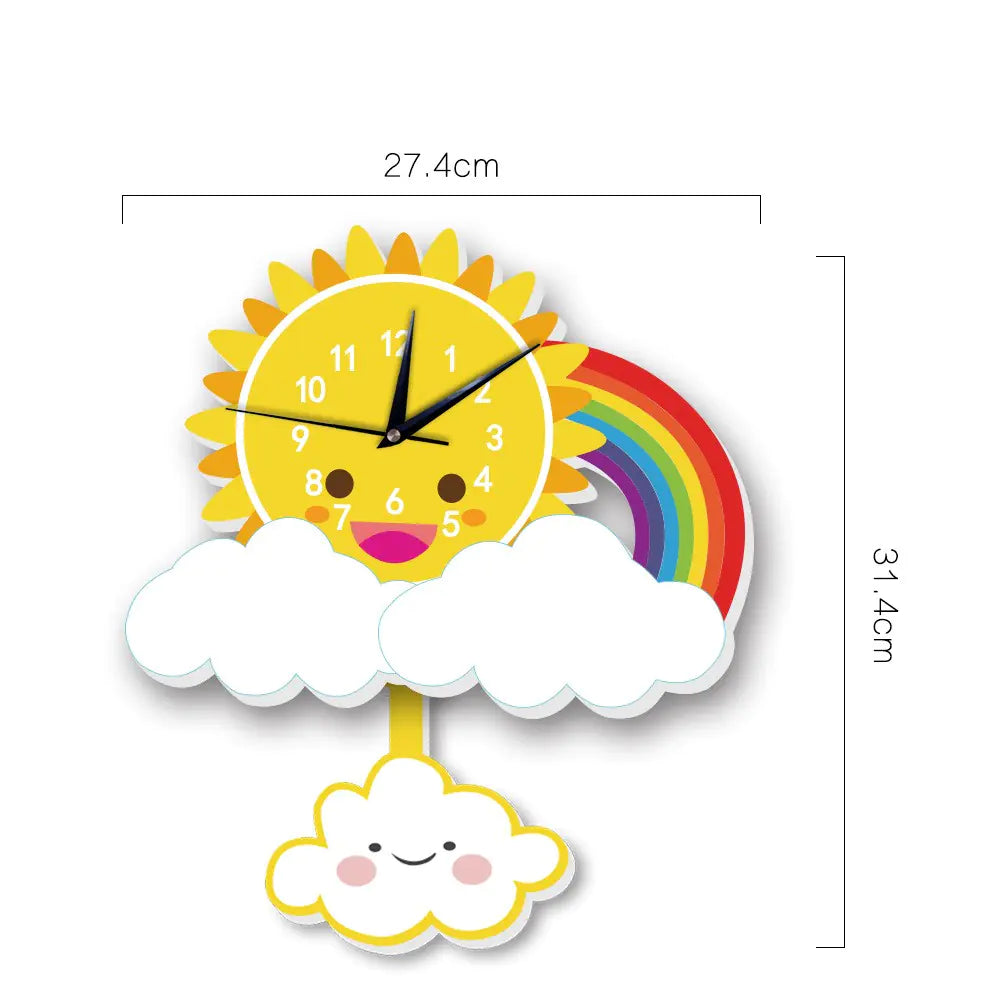Creative Cartoon Wall Clock for Bedroom and Living Room