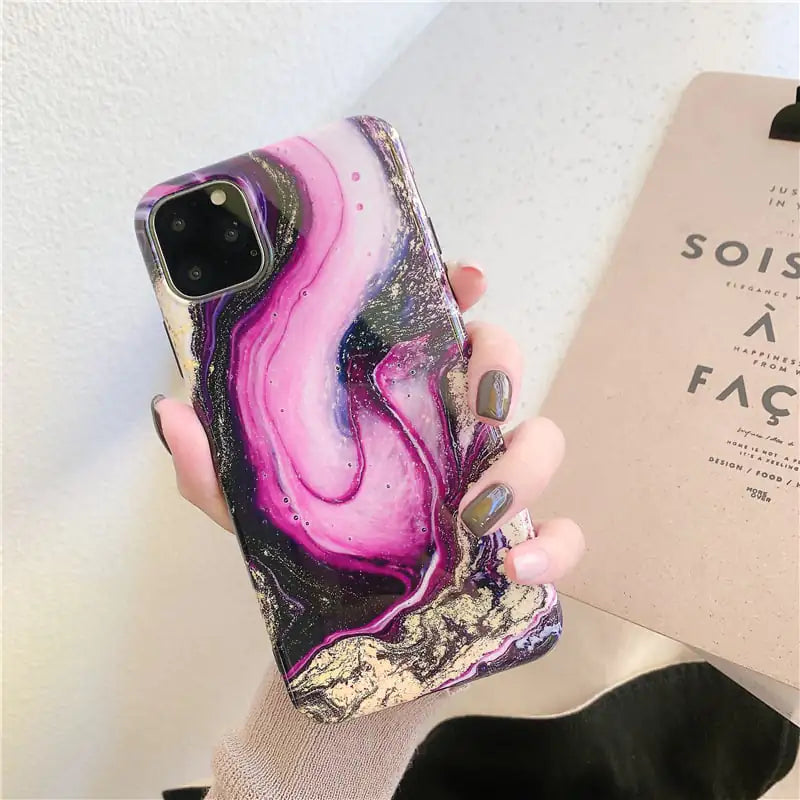 Colorful Crystal Marble Pattern Phone Case